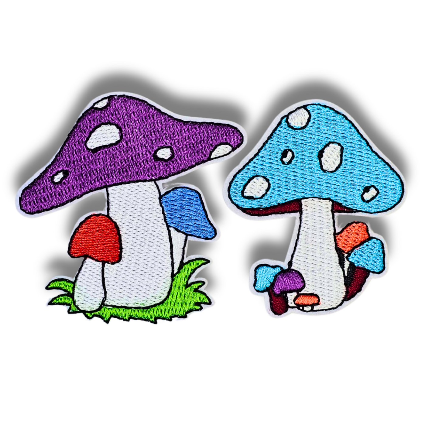 Colorful Mushroom Iron-On Patches – Retro 2" Embroidered Appliques