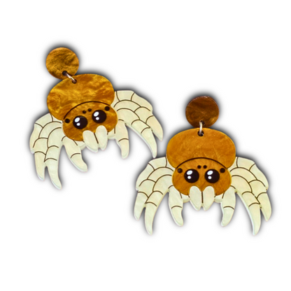 Cute Spider Drop Earrings – Acrylic Resin Halloween Jewelry