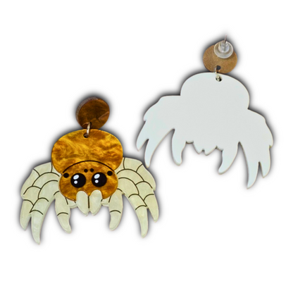Cute Spider Drop Earrings – Acrylic Resin Halloween Jewelry