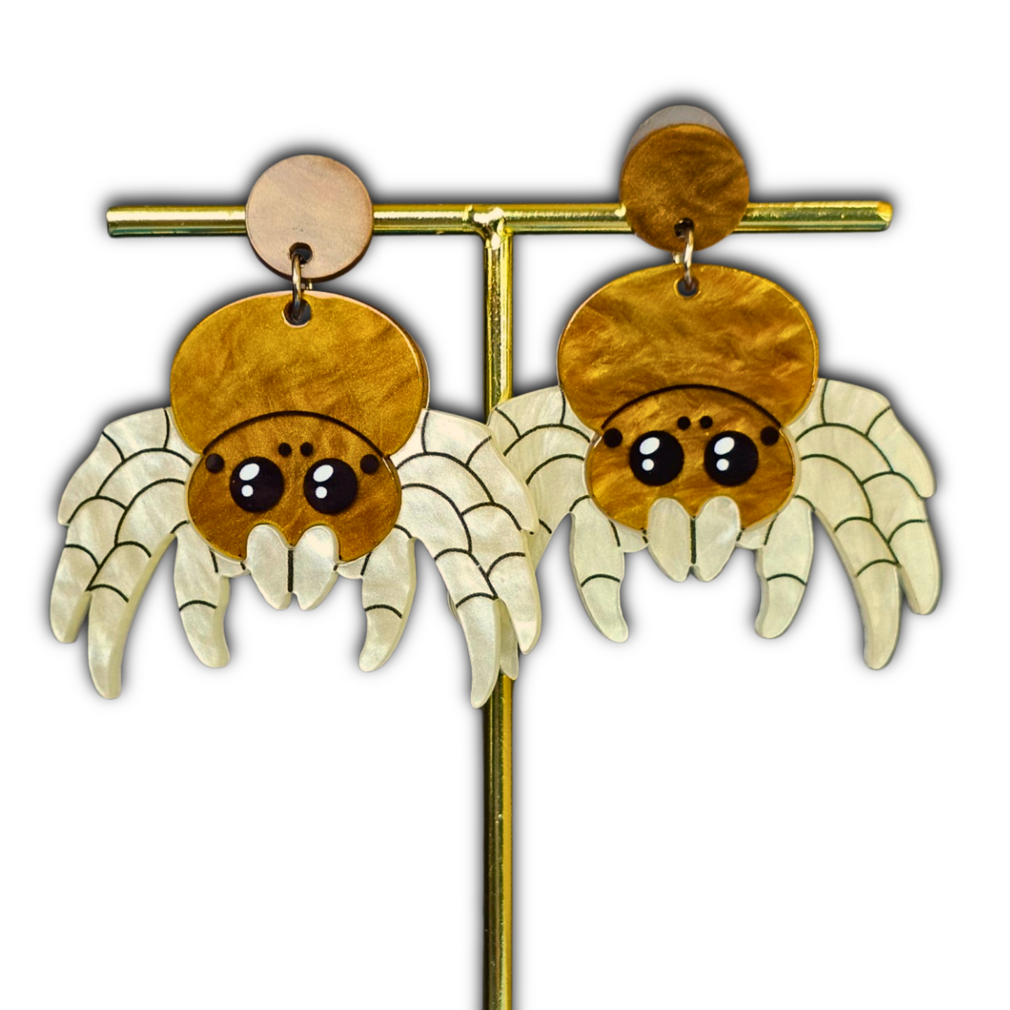 Cute Spider Drop Earrings – Acrylic Resin Halloween Jewelry