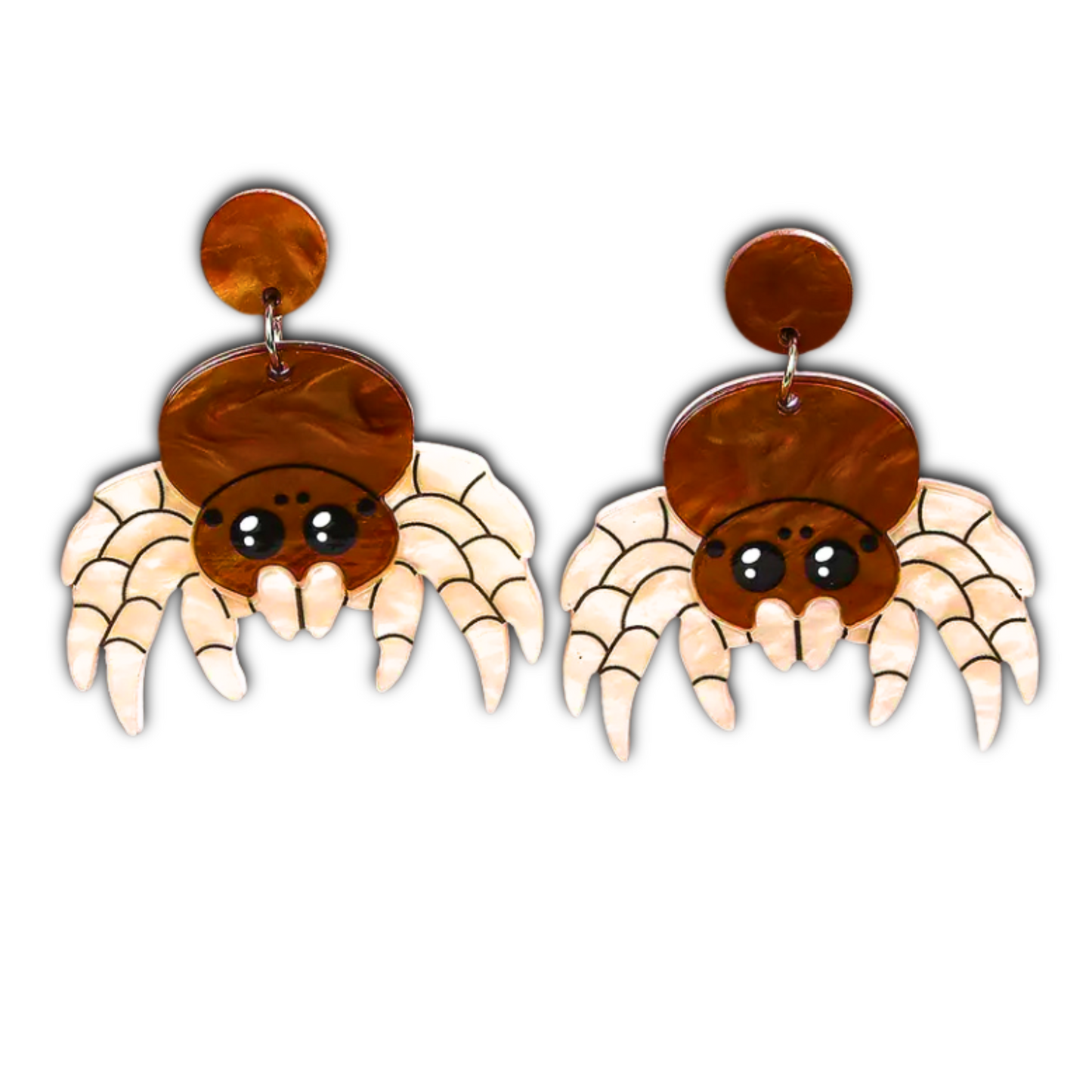 Cute Spider Drop Earrings – Acrylic Resin Halloween Jewelry